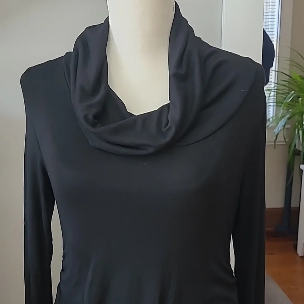 Maternity - Black Knit Cowl Neck Long Sleeve Dress - Size Large - Picture 1 of 8